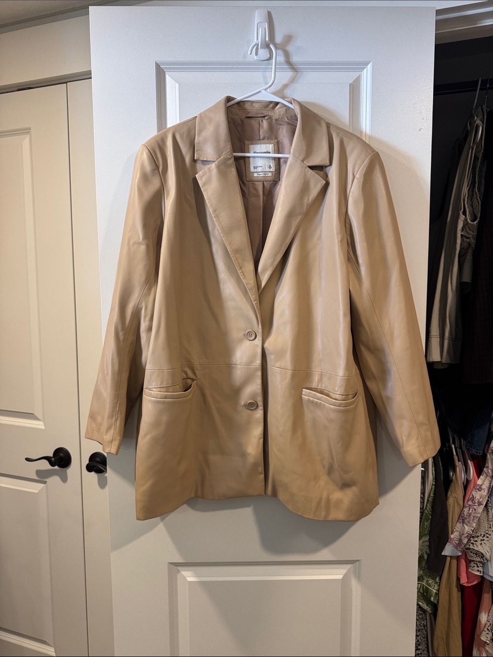 Abercrombie & Fitch Tan Leather Blazer Jacket